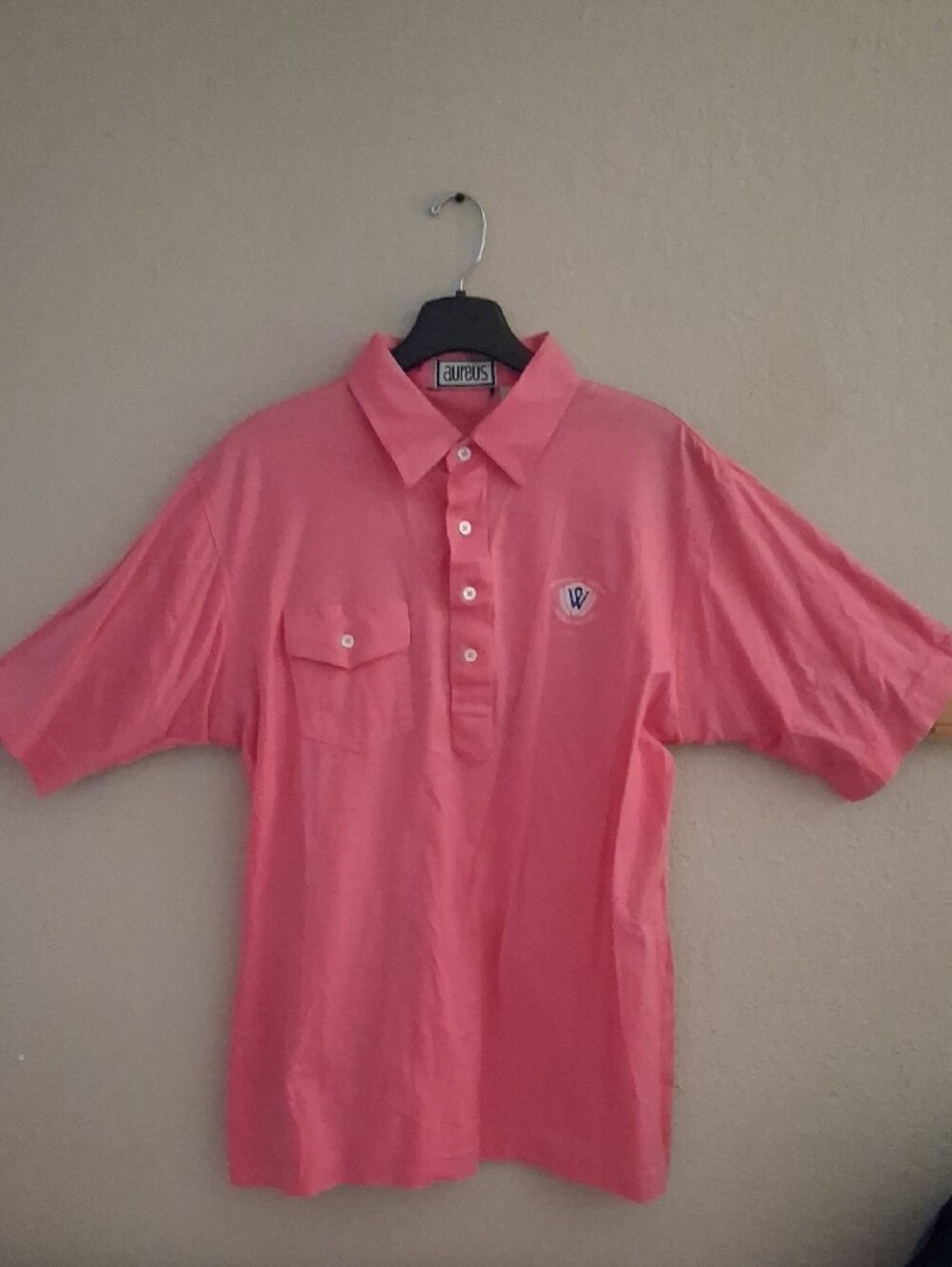 Vintage Aureus Golf Polo Pink Shirt Marked Windor Parke Golf Club Player's Shirt